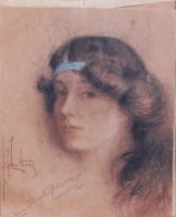 Lot 1480 - R J Mathews - Bust portrait of V Stewart...