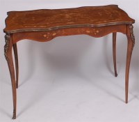 Lot 1546 - A Louis XV style kingwood and marquetry inlaid...