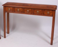 Lot 1563 - A figured walnut and crossbanded hall table,...