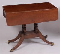 Lot 1567 - A Regency mahogany pedestal Pembroke table,...