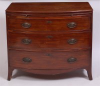 Lot 1569 - A Regency period mahogany bowfront chest,...