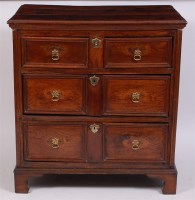 Lot 1571 - A Jacobean period joined oak chest, having a...