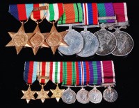 Lot 436 - A group of seven medals to include WW II...