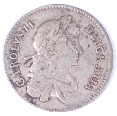 Lot 11 - England, 1668 shilling, Charles II laureate...
