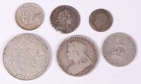 Lot 21 - Great Britain, 6 various silver coins to...