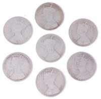 Lot 29 - Great Britain, 7 various Queen Victoria silver...