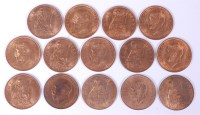 Lot 71 - Great Britain, 14x George V copper pennies (14)