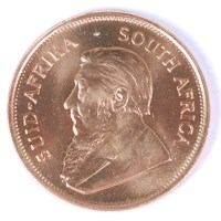 Lot 107 - South Africa, 1974, gold krugerrand, obv....