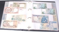 Lot 185 - A folder of approx 100 European banknotes and...