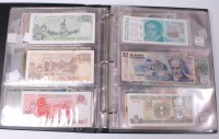 Lot 186 - A folder of approx 125 world banknotes to...