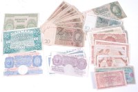 Lot 190 - Mixed lot of European banknotes to include;...