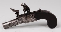 Lot 206 - A George III flintlock boxlock pocket pistol,...