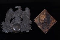 Lot 253 - A Napoleonic French eagle shako helmet plate,...