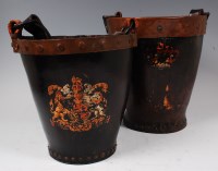 Lot 288 - A 19th century studded leather fire bucket of...