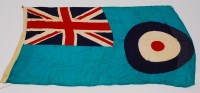 Lot 312 - A WW II R.A.F. Squadron flag on a blue field...