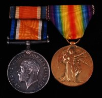 Lot 318 - A WW I British war and Victory duo, naming...