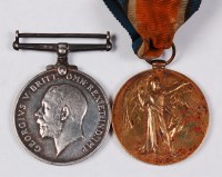 Lot 332 - A WW I British war and Victory duo, naming...