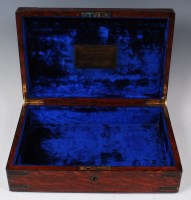 Lot 344 - A late Victorian oak and brass bound campaign...