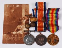 Lot 375 - A WW I British War and Victory duo, naming...