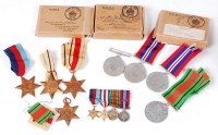 Lot 466 - A collection of various WW II medals to...