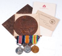 Lot 468 - A Great War Military Medal Casualty group to...