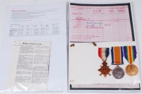 Lot 469 - A Great War Casualty group to include bronze...