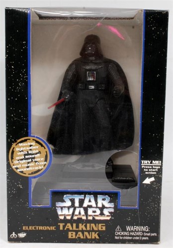 Lot 3205 - Think Way, Star Wars Darth Vader Talking Bank,...