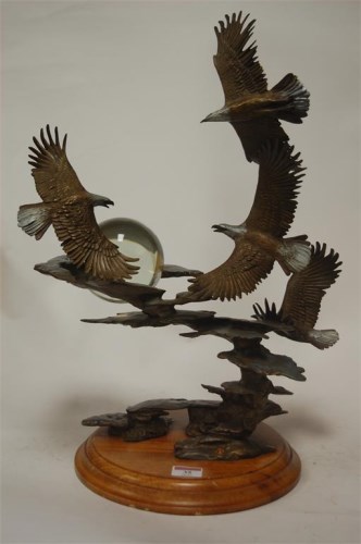 Lot 35 - A Franklin Mint Wings of Glory bronze eagle...