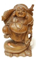 Lot 1 - A large carved softwood figure of a buddha