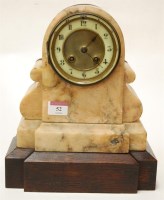 Lot 52 - A late 19th century marble cased mantel clock...