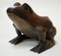 Lot 57 - A large carved wooden model of a frog