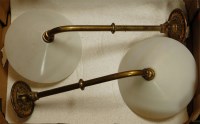 Lot 91 - Pair of modern brass wall light fittings with...