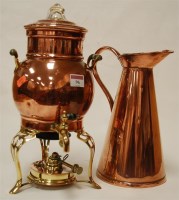 Lot 96 - An early 20th century copper water jug of...
