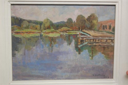 Lot 1034 - Penny Nichol - Venice, pastel; Geoffrey King -...
