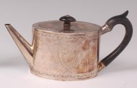 Lot 1095 - A late Victorian silver bachelors teapot, of...