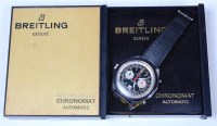 Lot 1164 - A gents Breitling Navitimer steel cased chrono-...