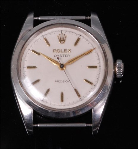 Lot 1260 - A gents vintage Rolex Oyster Precision steel...