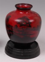Lot 42 - A Royal Doulton flambe glazed ceramic vase, of...