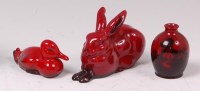 Lot 48 - A Royal Doulton flambe glazed ceramic model of...