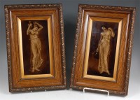 Lot 86 - A pair of Art Nouveau glazed porcelain plaques,...
