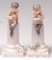 Lot 110 - A pair of Royal Copenhagen glazed porcelain...