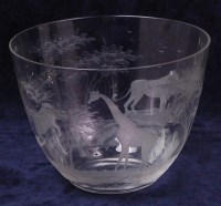 Lot 112 - Rowland Ward - A wheel engraved clear glass...