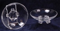 Lot 114 - A pair of crystal clear glass table bowls by...