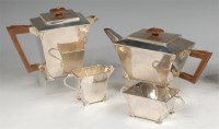 Lot 142 - An Art Deco silver four piece tea and coffee...