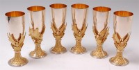 Lot 152 - Hector Miller for Aurum - A set of six silver...