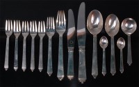 Lot 155 - A Georg Jensen single place setting sterling...