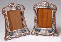 Lot 160 - A pair of Art Nouveau silver and enamel...