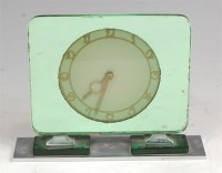 Lot 166 - An Art Deco chrome and green glass tinted...