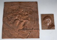 Lot 179 - A Modernist copper coloured bronze wall panel,...