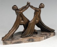 Lot 186 - A French Art Deco patinated spelter figure...